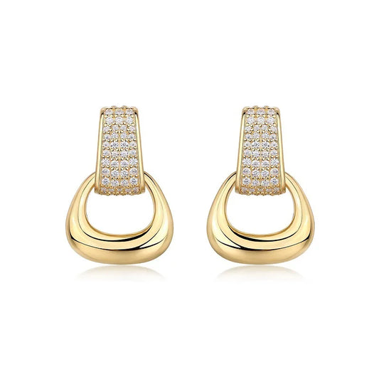DE Moissanite Gold Plated Pendant Earring Moissanite Anti-allergic 925 Silver Gold Plated Pendant Earrings Fashion Lady Earring