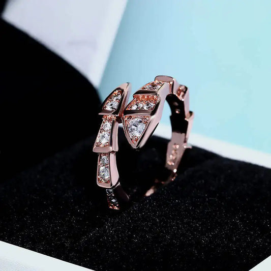 Light Luxury Copper Diamond Studded Gemstone Rings Trendy Inspired for Weddings Engagements Parties Wholesale Factory Source