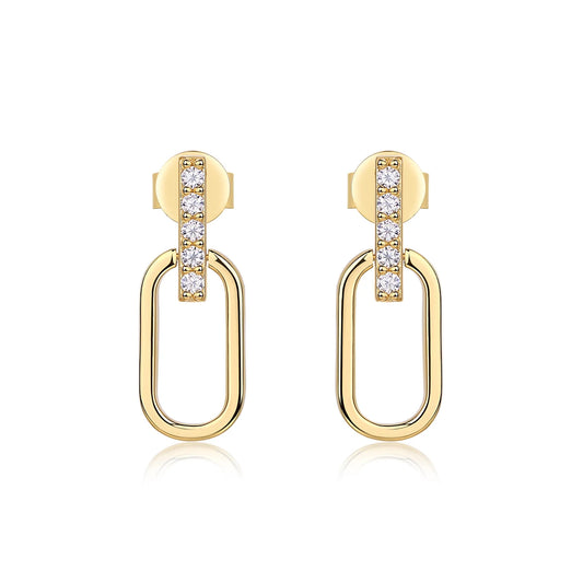 ZhuangYee Classic Design 18K Gold Plated 925 Sterling Silver GRA Certificated 0.15ct*2PCS Moissanite Stud Earrings Trendy Gift