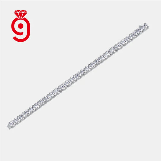 6.5mm Round Iced Out Hip Hop VVS 925 Sterling Silver Fine Jewelry Diamond Moissanite Tennis Chain 1CT Women Bracelets