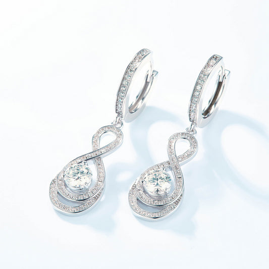 Moissanite Teardrop Drop Earrings S925 Silver Women