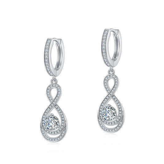Moissanite Teardrop Drop Earrings S925 Silver Women