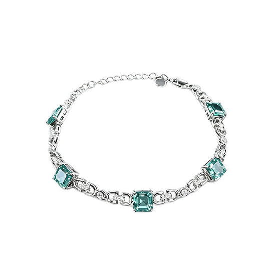 Paraiba Green Gemstone Bracelet in S925 Sterling Silver