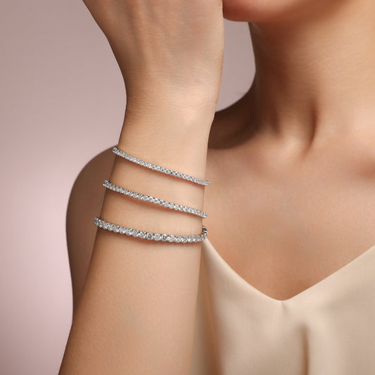 Classic Moissanite Tennis Bracelet in 925 Sterling Silver
