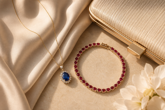 Gemstone jewelry for a summer wedding guest