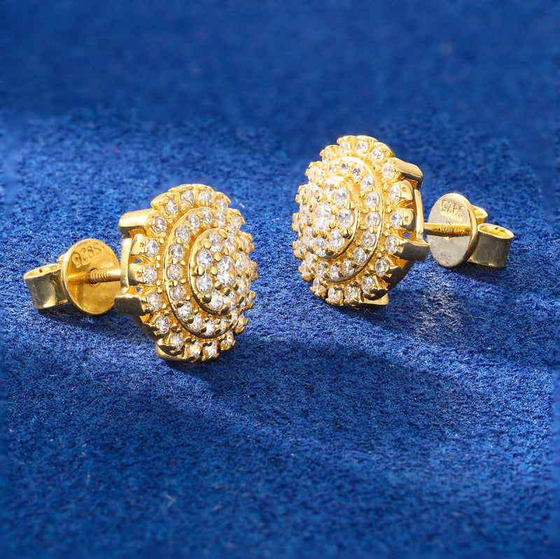 Bloom Halo Moissanite Stud Earrings in 925 Sterling Silver product view