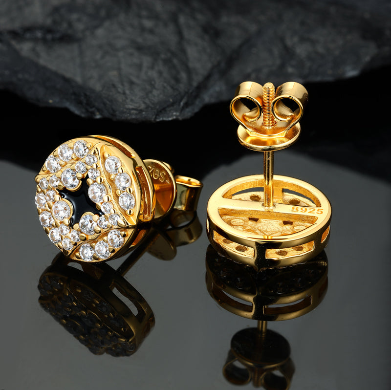 Four-point star moissanite stud earrings