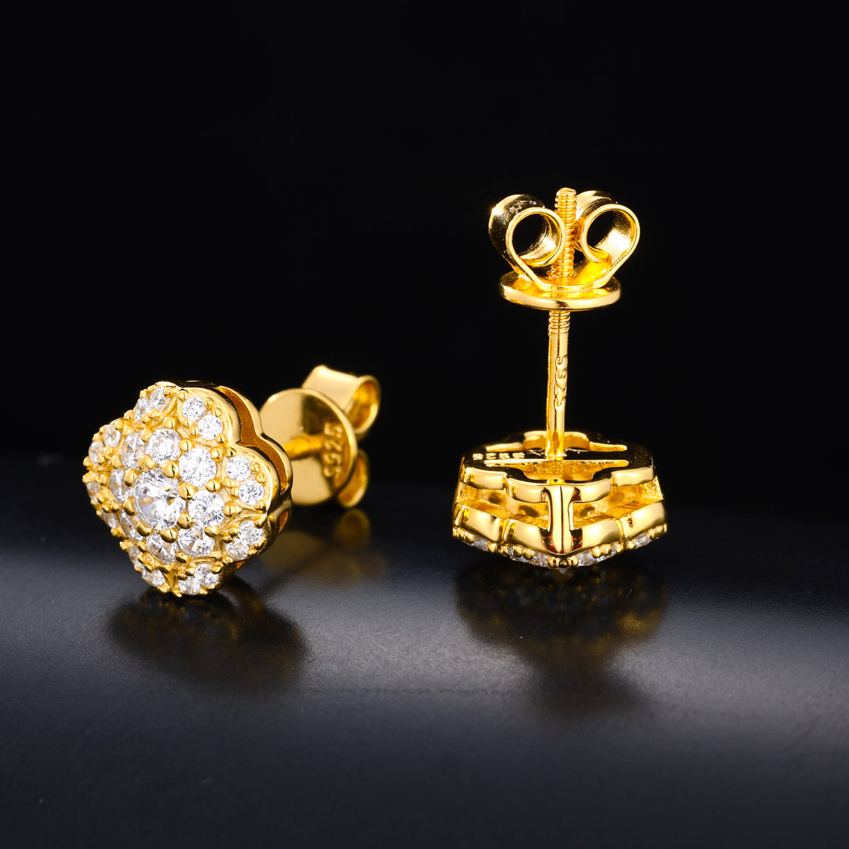 Flower Cluster Moissanite Stud Earrings in 925 Sterling Silver product view