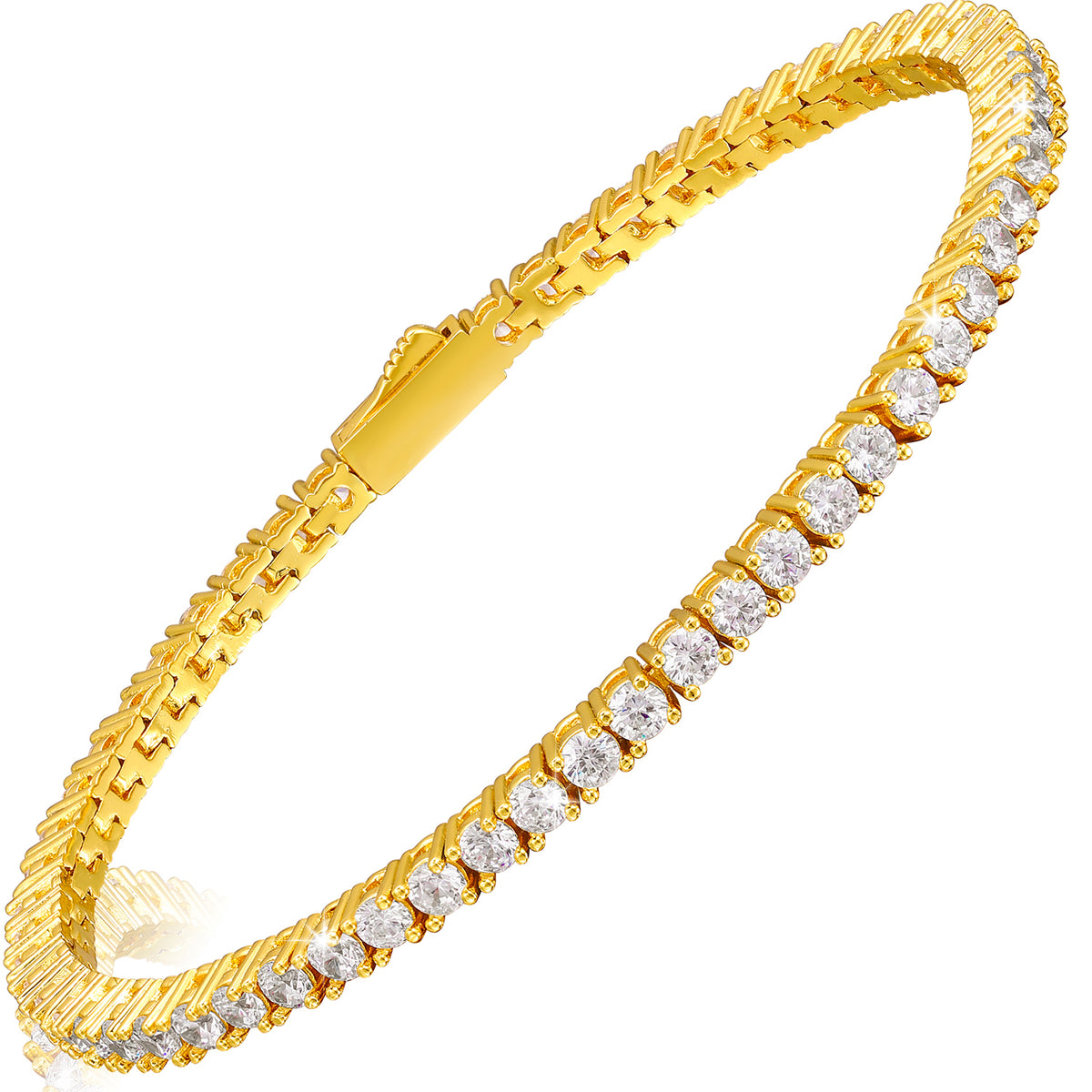 2mm gold-tone moissanite tennis bracelet