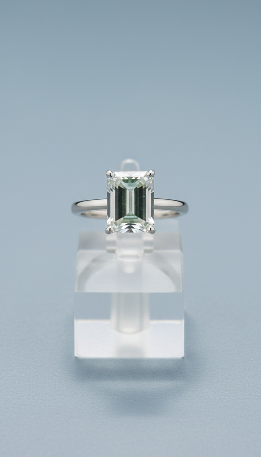Emerald-Cut Lab Solitaire Ring