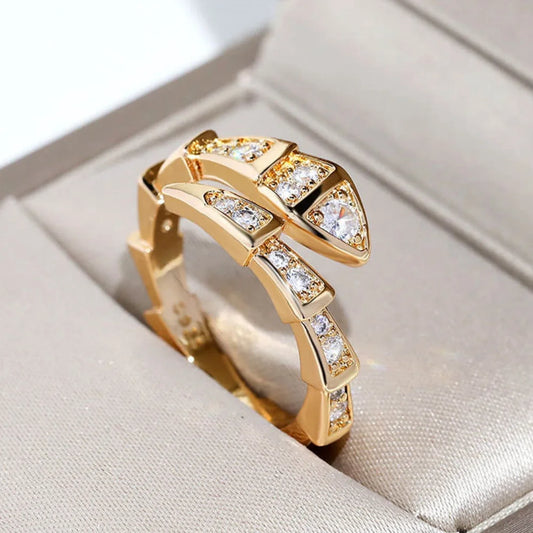 Light Luxury Copper Diamond Studded Gemstone Rings Trendy Inspired for Weddings Engagements Parties Wholesale Factory Source