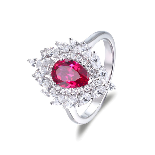 1.5 Carat Lab-Grown Ruby Ring & Earrings Set 925 sterling silver, product view