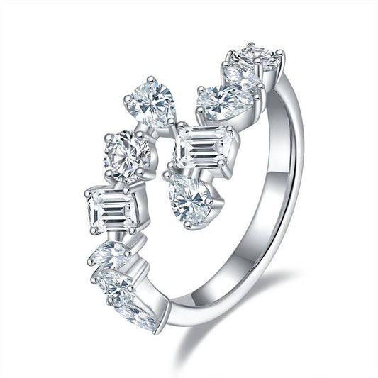 2.6 CT Mixed-Cut Moissanite Band Ring 925 sterling silver, product view