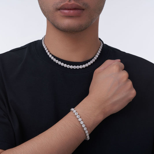 7mm Round Moissanite Tennis Bracelet – 925 Sterling Silver