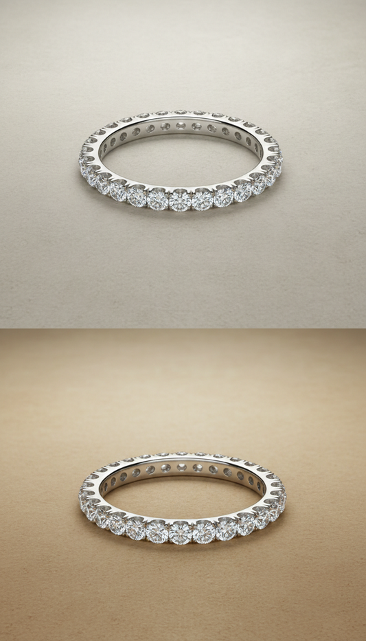 Platinum pavé diamond eternity band