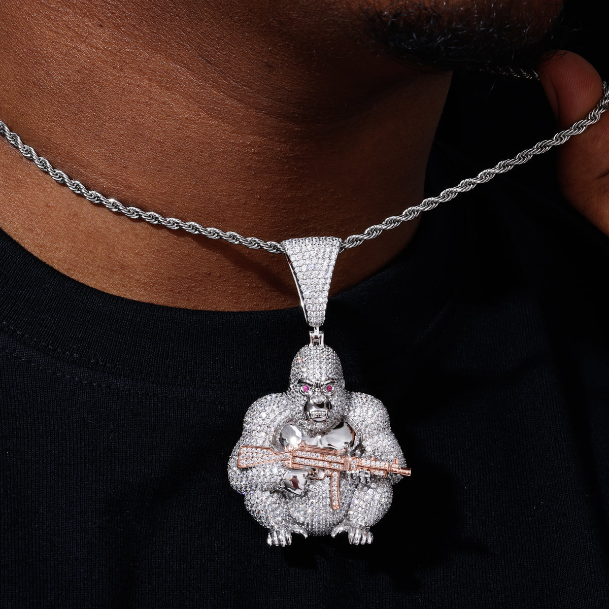 AK Gorilla Moissanite Pendant view