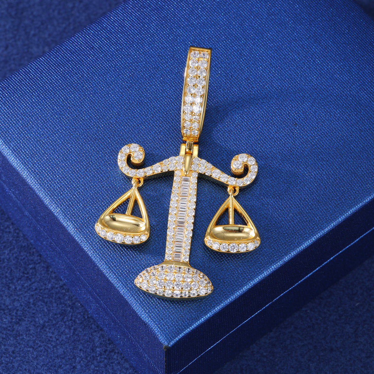 Balance Scale Moissanite Pendant close-up