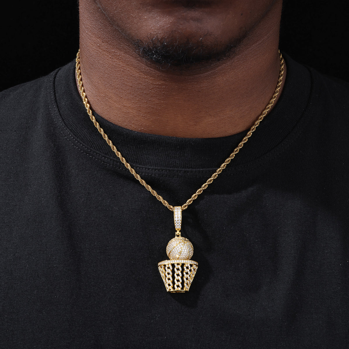 Basketball Hoop Moissanite Pendant view