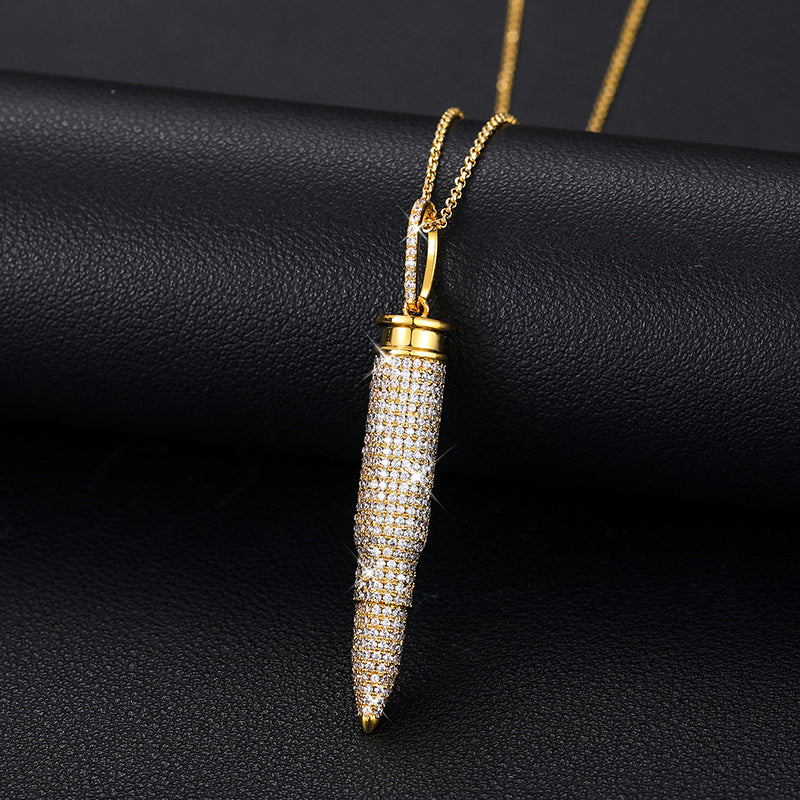 Bullet Moissanite Pendant close-up