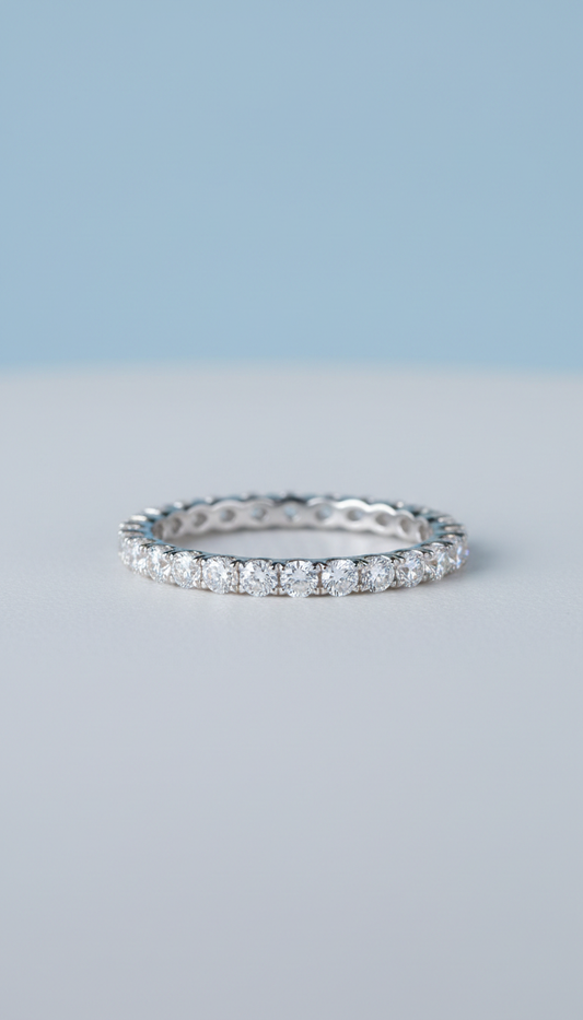 Moissanite Pavé Eternity Band