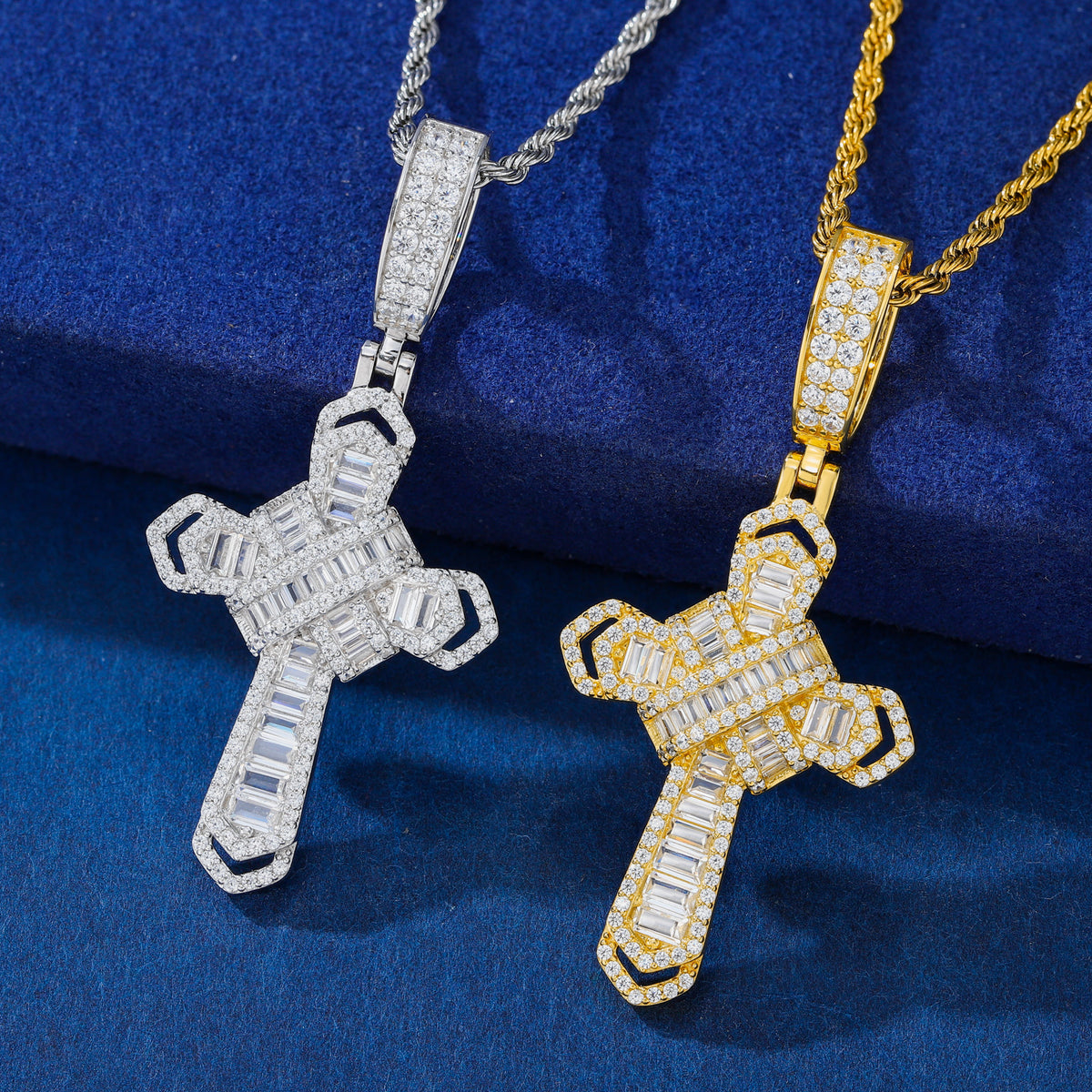 Celtic Knot Cross Moissanite Pendant close-up