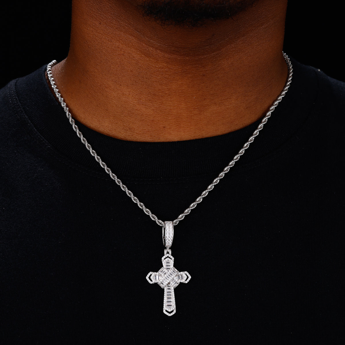 Celtic Knot Cross Moissanite Pendant view