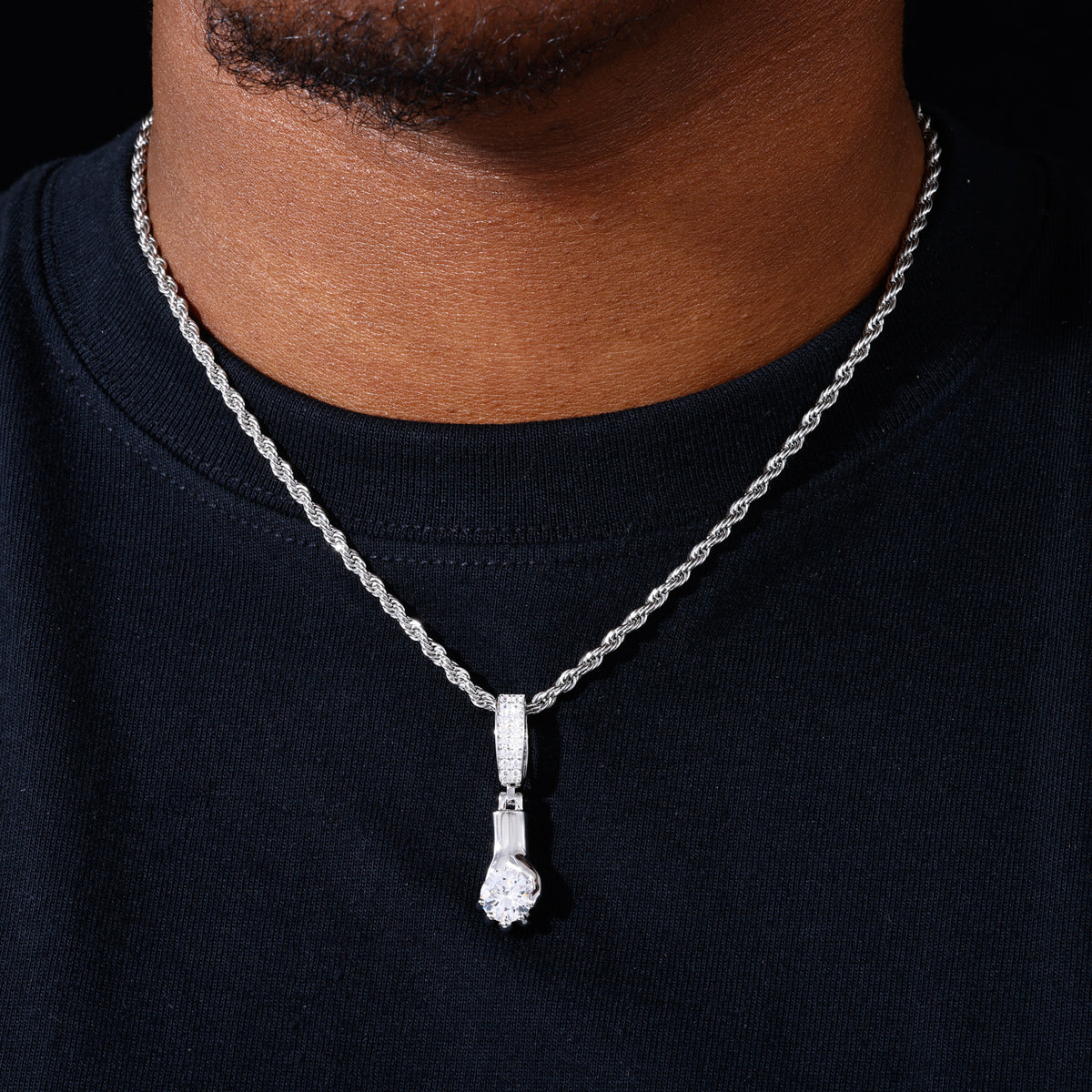 Claw-Set Solitaire Moissanite Pendant view