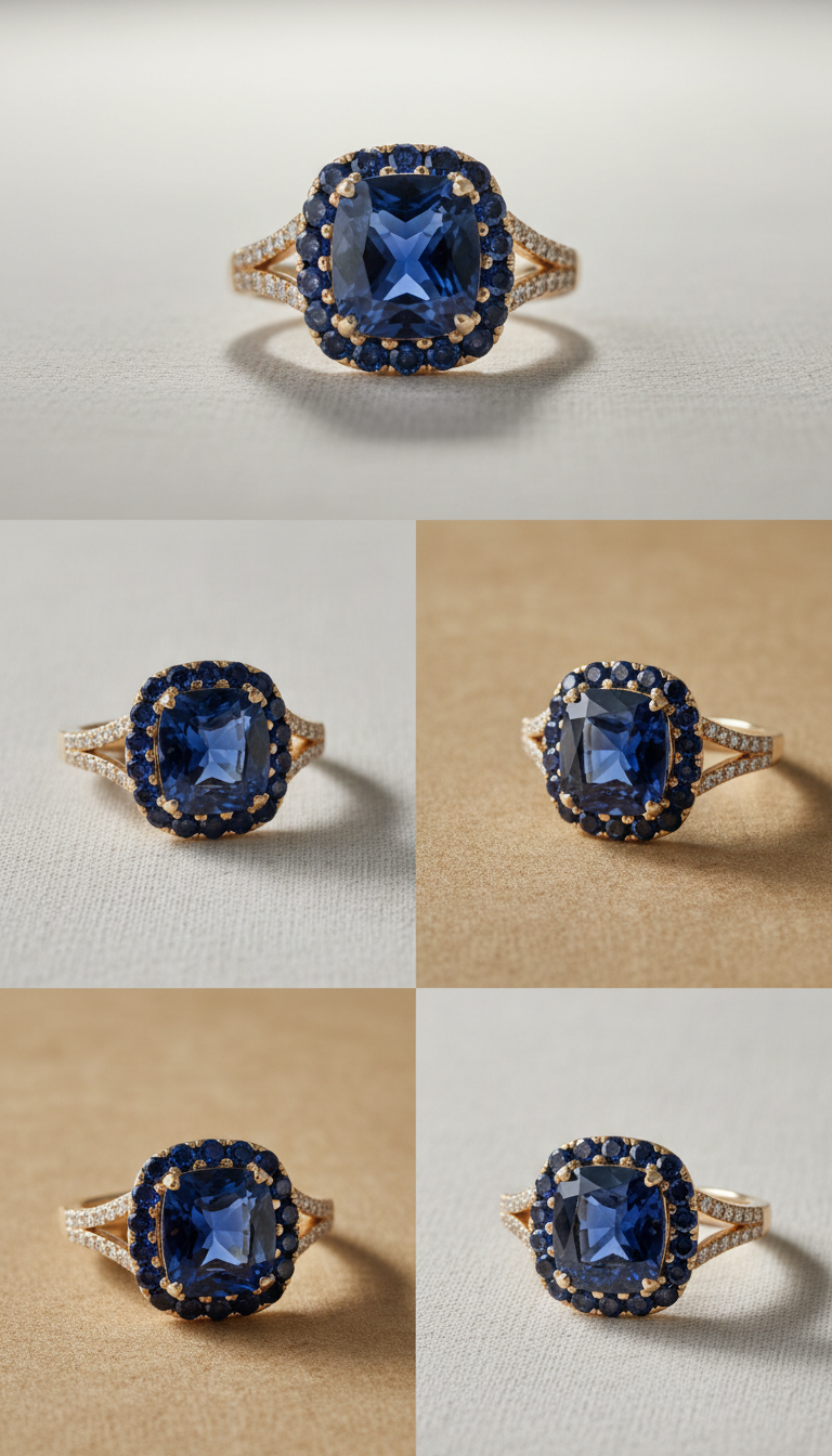 18k gold sapphire cocktail ring