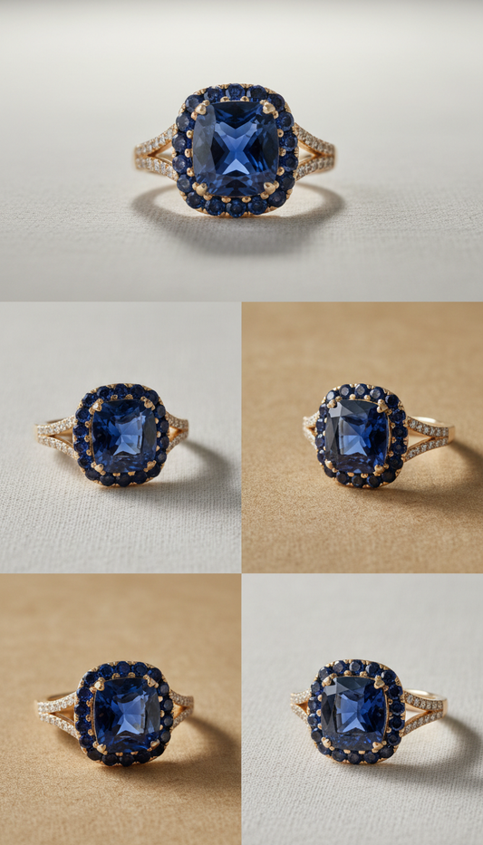18k gold sapphire cocktail ring