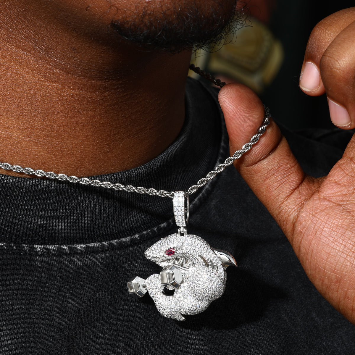 Fitness Rabbit Moissanite Pendant view