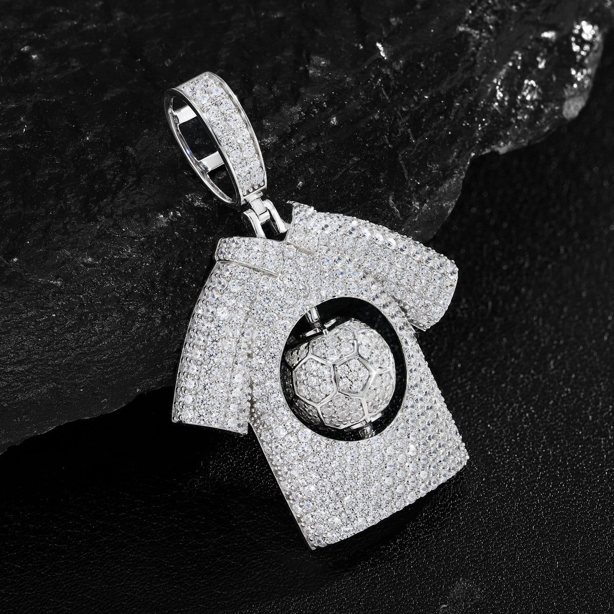 Football Jersey Moissanite Pendant close-up