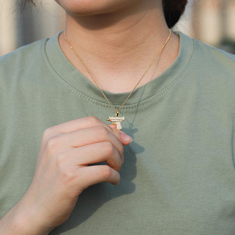 Gun Moissanite Pendant close-up