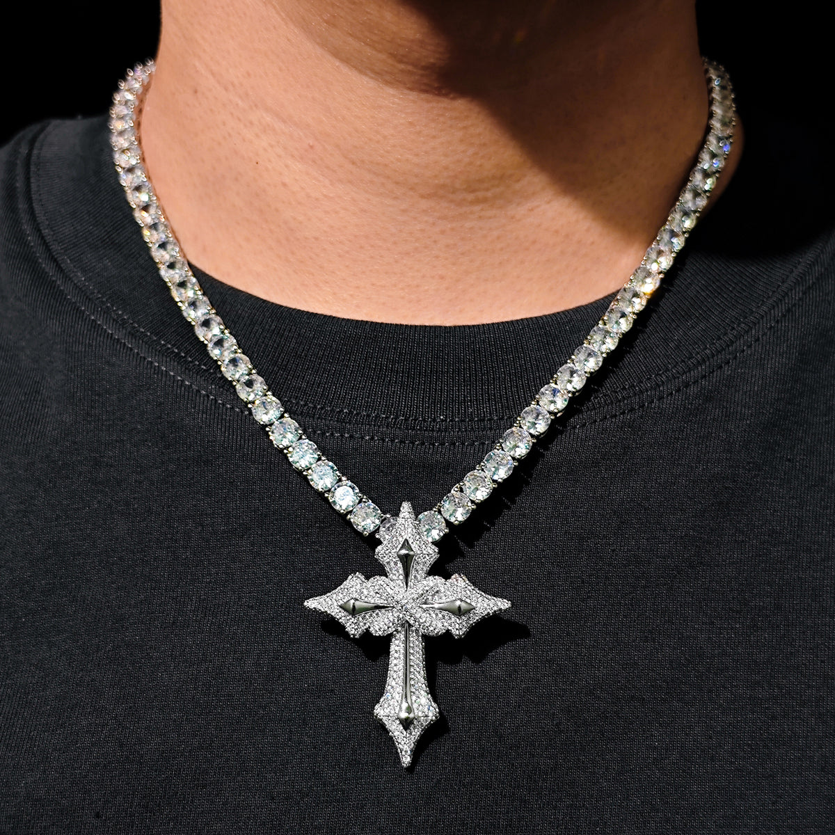 Infinity Cross Moissanite Pendant view