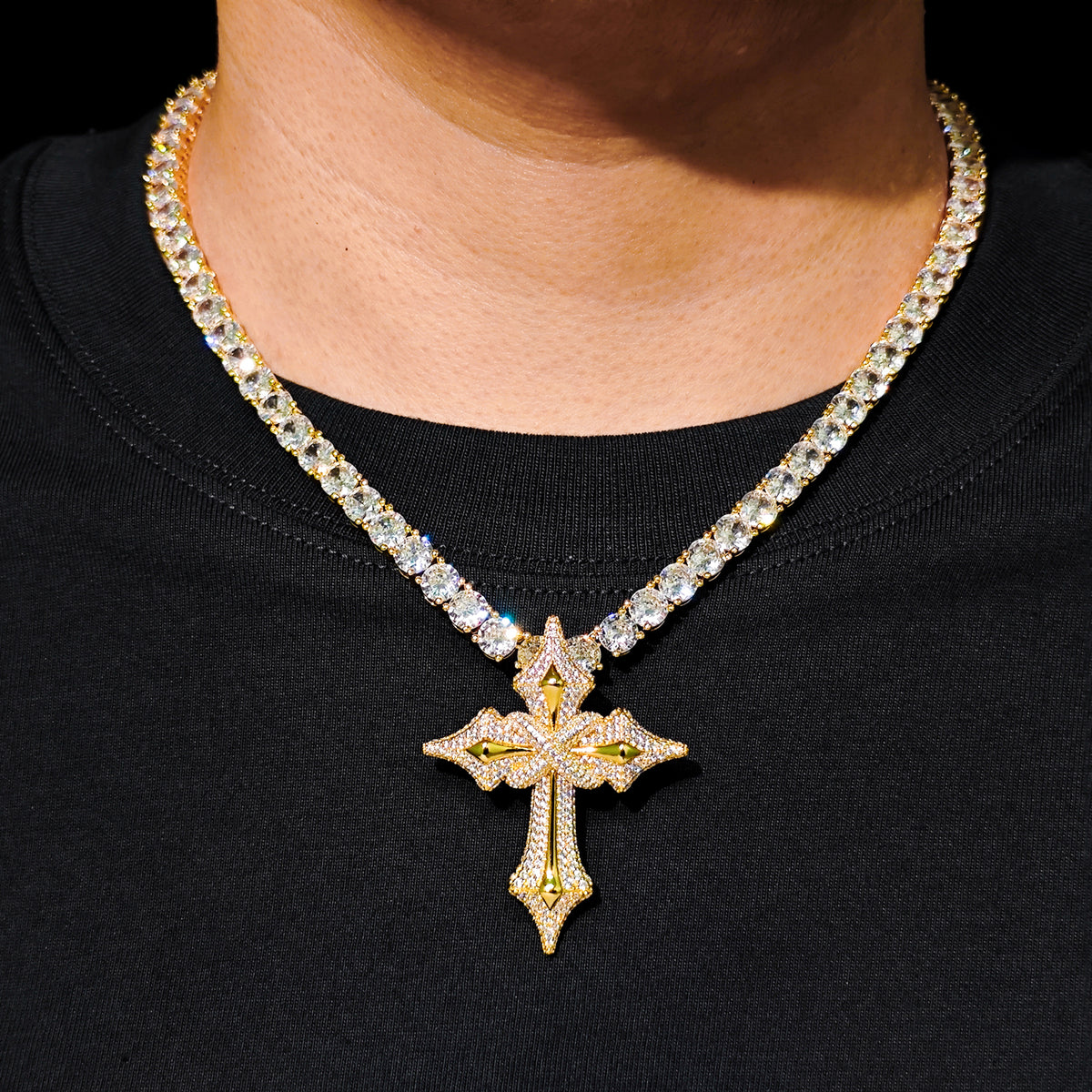 Infinity Cross Moissanite Pendant view
