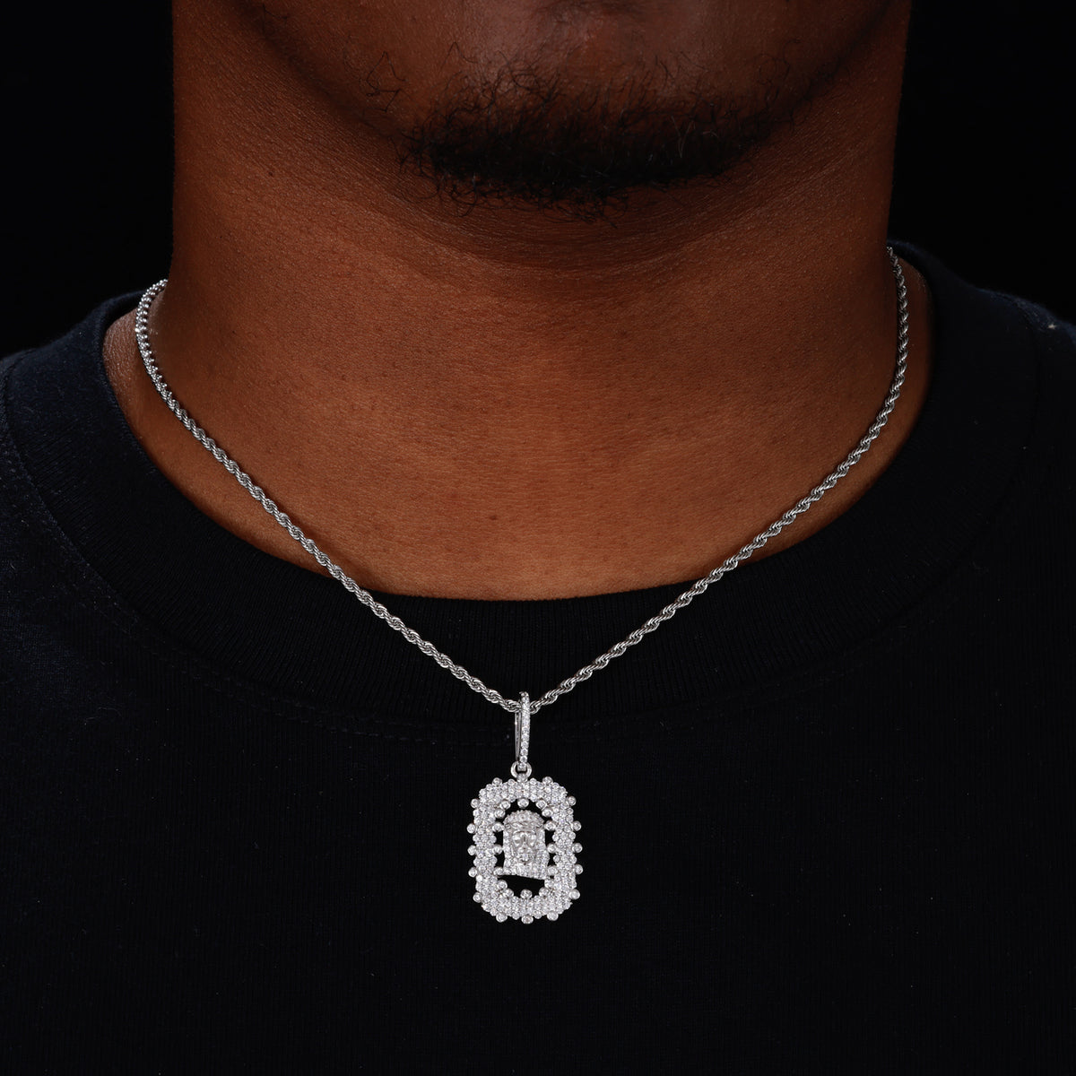 Jesus Halo Moissanite Pendant view