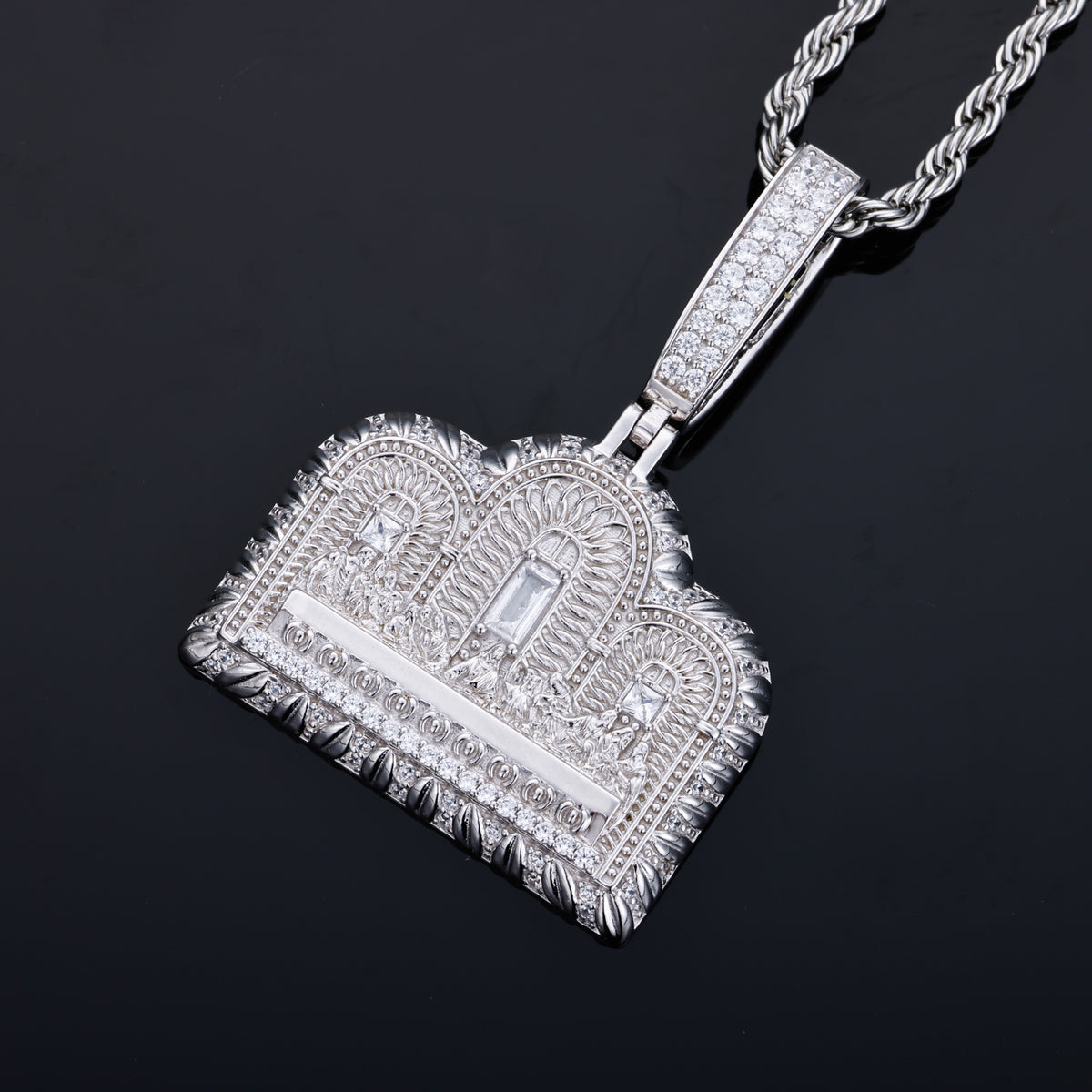 Last Supper Church Moissanite Pendant close-up