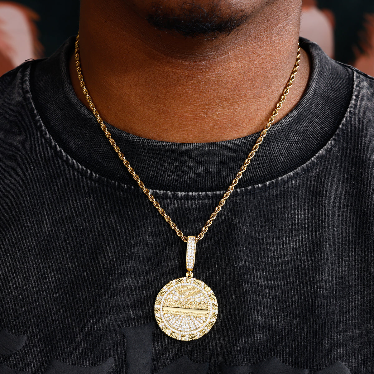 Last Supper Medallion Moissanite Pendant view