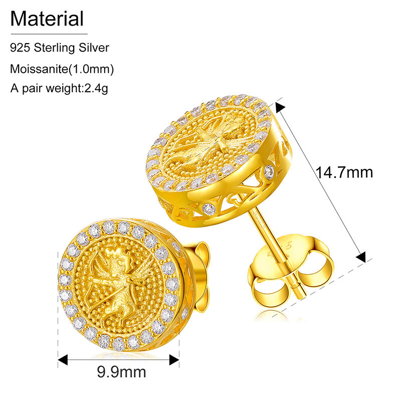 Cupid stud earring dimensions and specifications