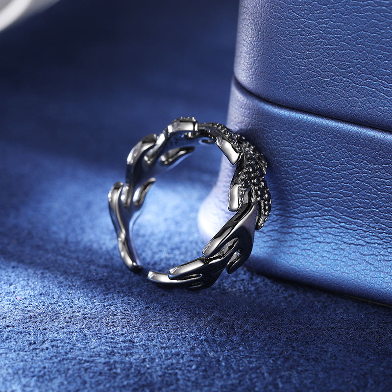 Black flame open ring side view
