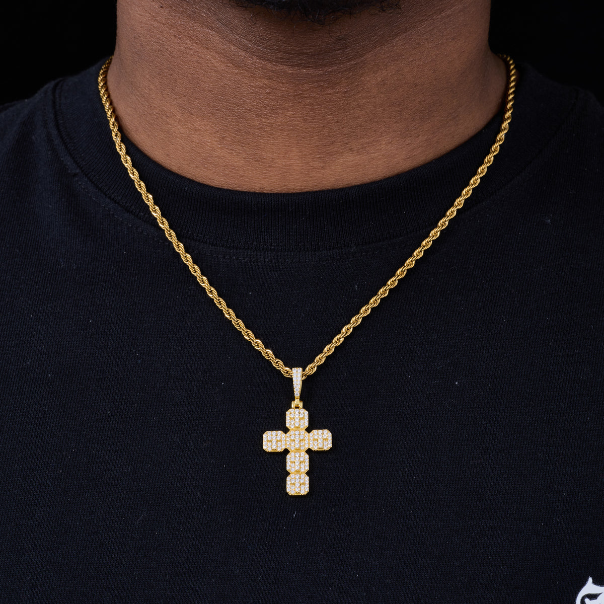 Two-Layer Cross Moissanite Pendant view