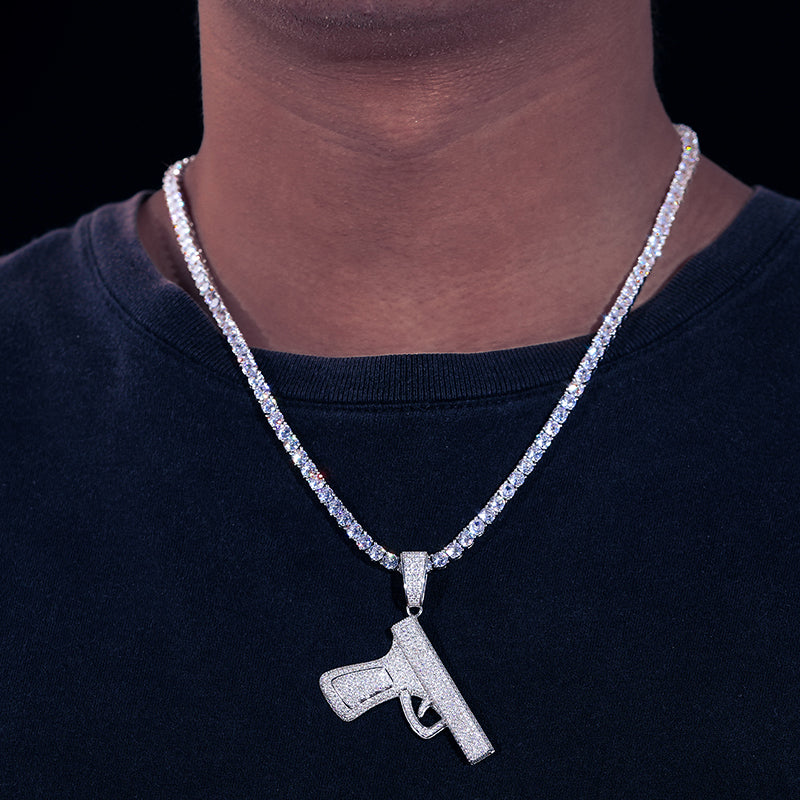 Pistol Moissanite Pendant view