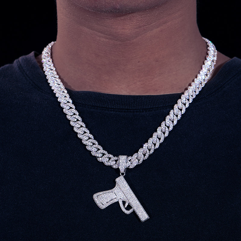 Pistol Moissanite Pendant view