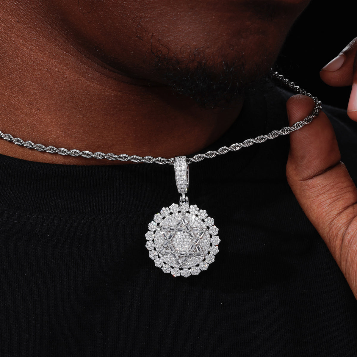 Star of David Moissanite Pendant view