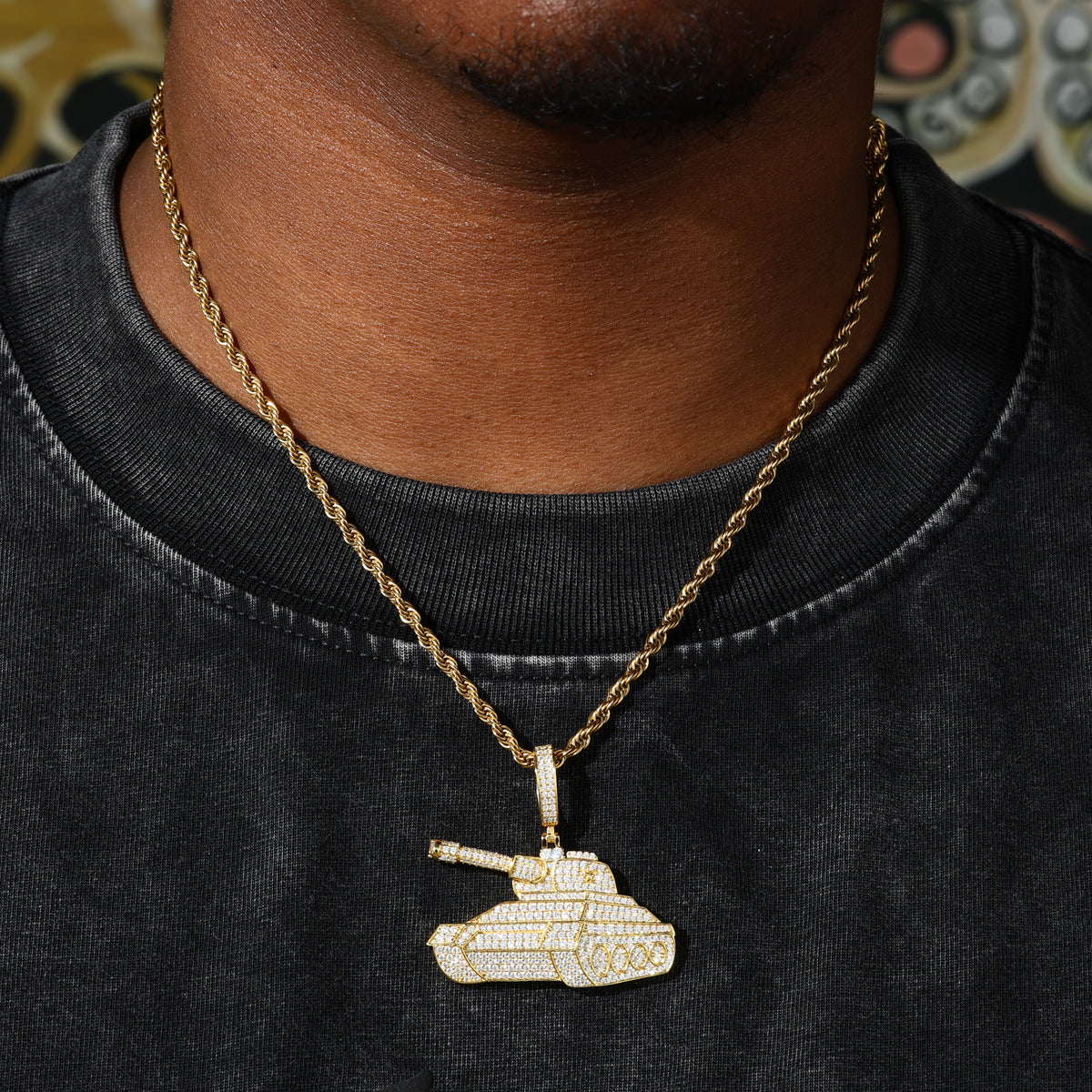 Mini Tank Moissanite Pendant view