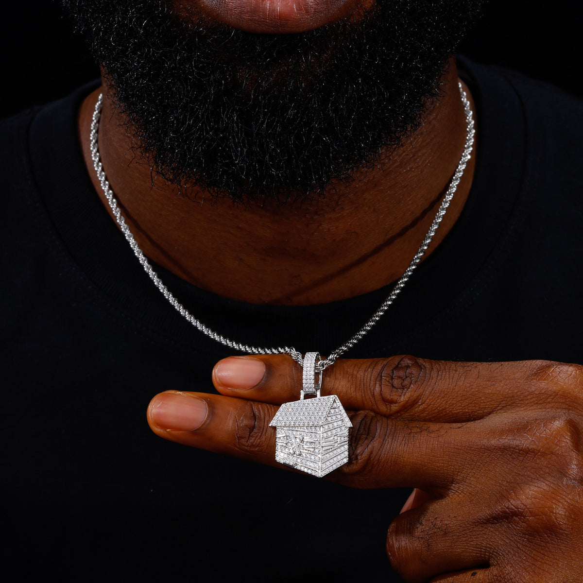 Trap House Moissanite Pendant close-up