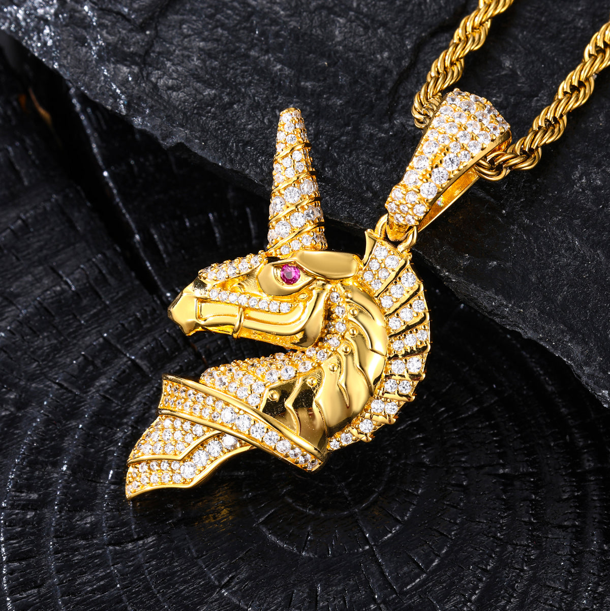 Undead Warhorse Moissanite Pendant close-up